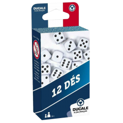 Set de 12 dés 18 mm blanc...